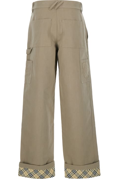 Pants for Men Burberry Mw Relaxed Check Lined Work Trousers