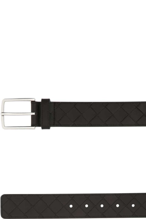 Accessories Sale for Men Bottega Veneta Dark Brown Leather Belt