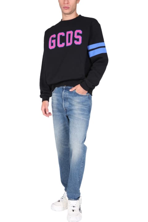 GCDS Fleeces & Tracksuits for Men GCDS Logo Embroidered Cotton Sweatshirt