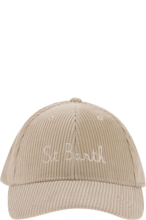 Hats for Women MC2 Saint Barth Corduroy Baseball Cap With Embroidery