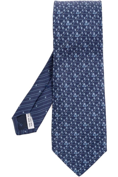 Ferragamo for Men Ferragamo Tag Printed Tie