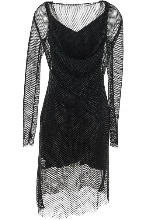 Max Mara Clothing for Women Max Mara Vezzo Short Embroidered Mesh Dress With Crystal