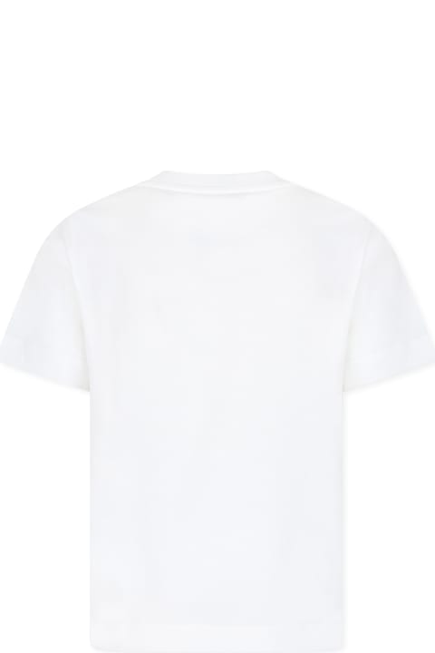 Etro Topwear for Girls Etro White T-shirt For Girl With Pegaso And Logo