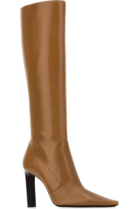 Saint Laurent Camel Leather Jerome Boots