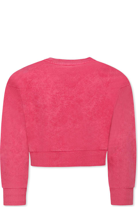 Homeware Diesel Fuchsia Crop Sweatshirt For Girl With Logo