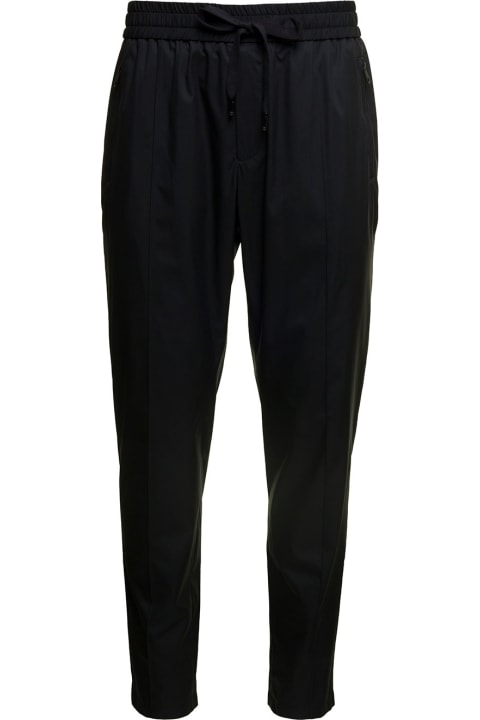 Fashion for Men Dolce & Gabbana Black Jogger Pants Witrh Drawstring In Jersey Lined Nylon Man