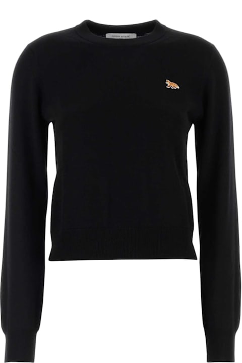 Maison Kitsuné Black Wool Sweater