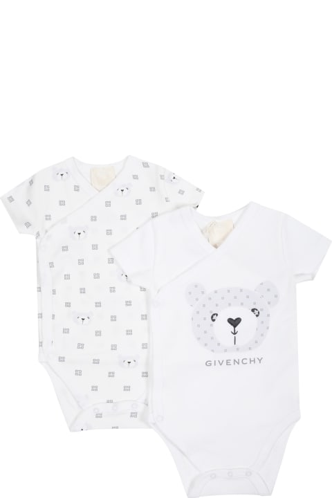 Bodysuits & Sets for Baby Girls Givenchy White Set For Babies With Logo