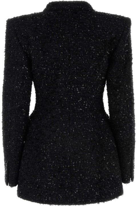Balenciaga Coats & Jackets for Women Balenciaga Black Bouclã© Oversize Hourglass Blazer