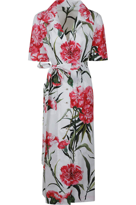 Tie-waist Floral Print Dress