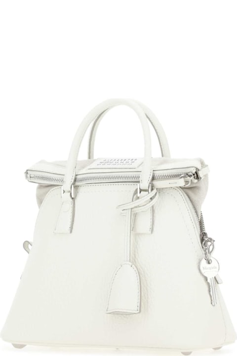 Homeware Maison Margiela White Leather 5ac Handbag