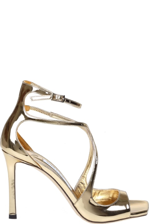 Jimmy Choo Shoes for Women Jimmy Choo Sandal Azia 95 In Metallic Leather Color Gold