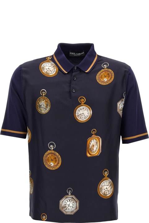 Dolce & Gabbana Topwear for Men Dolce & Gabbana 'orologi' Polo Shirt