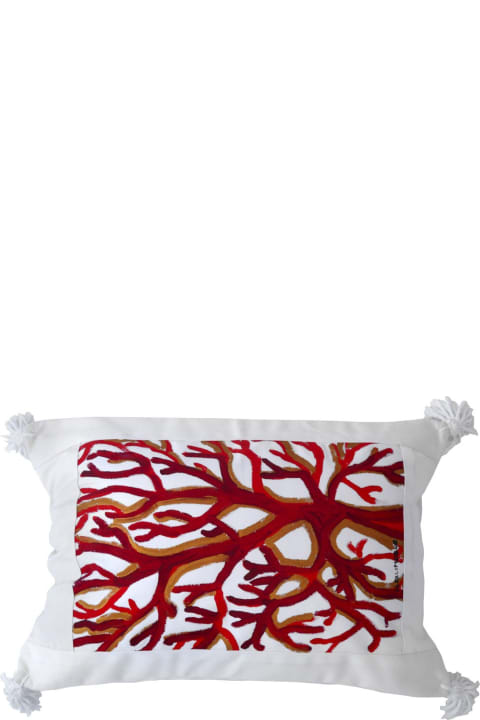 インテリア雑貨 Le Botteghe su Gologone Cotton Hand Painted Indoor Cushion 40x40 cm