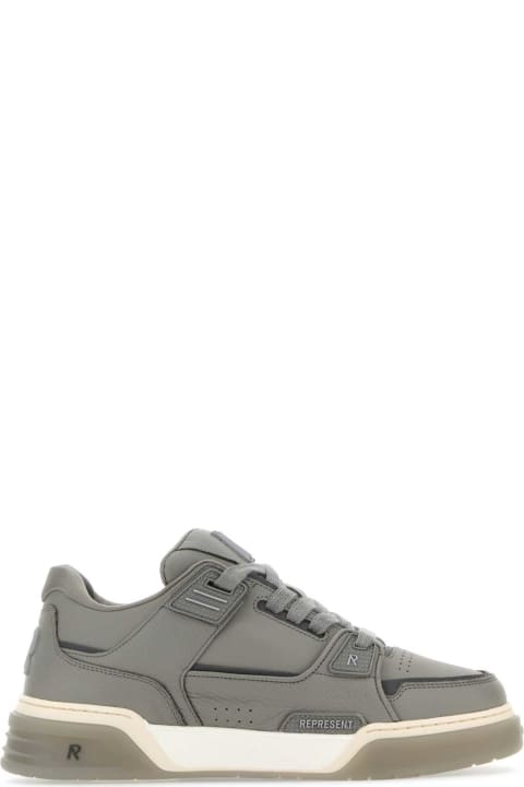 REPRESENT for Men REPRESENT Dark Grey Leather Studio Sneakers