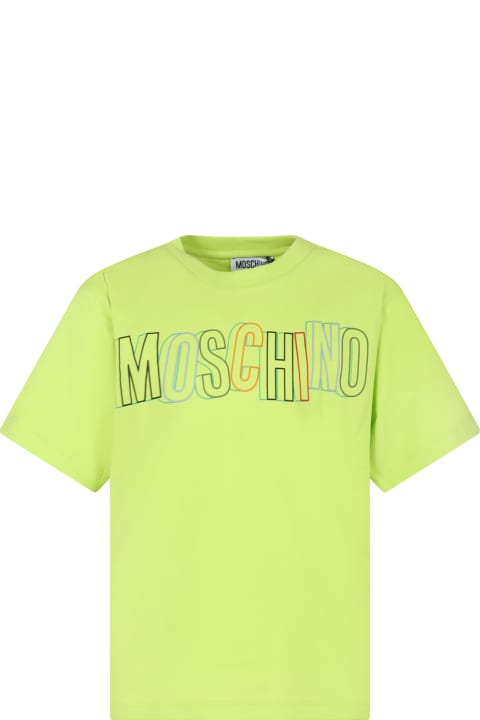 Fashion for Boys Moschino Yellow T-shirt For Boy With Logo