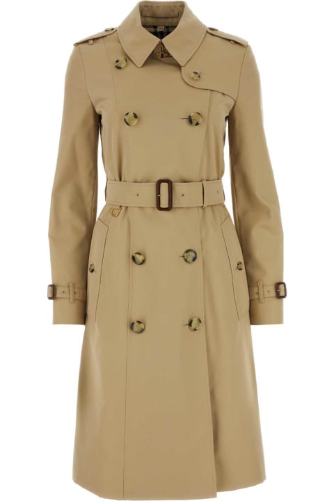 Burberry Coats & Jackets for Women Burberry Beige Gabardine Heritage Chelsea Trench Coat
