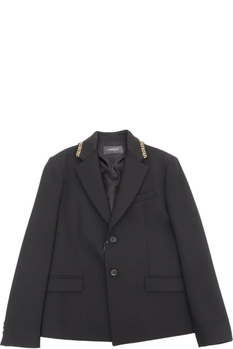 Young Versace Coats & Jackets for Boys Young Versace Greca Single Breasted Tailored Blazer
