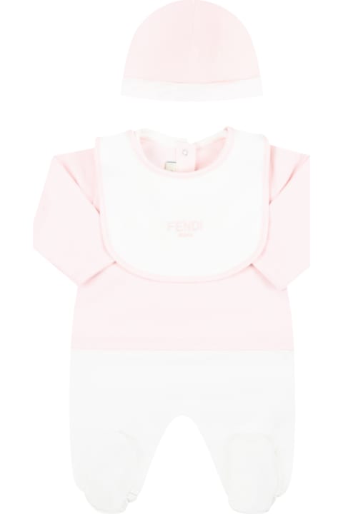 Multicolor Set For Baby Girl With White Logo