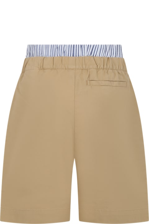 Bottoms for Girls Off-White Beige Shorts For Boy With Logo