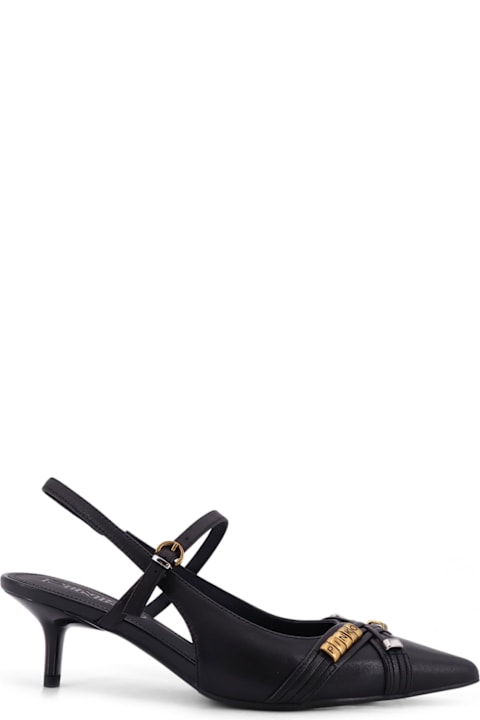 Pinko Gloria 18 Leather Pumps With Metal Lettering Detail