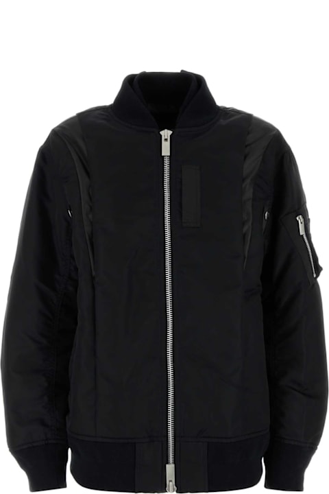 Sacai for Women Sacai Black Nylon Bomber Jacket