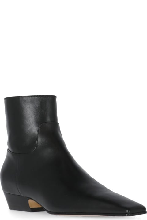 Boots for Women Khaite Black Leather Ankle Boots
