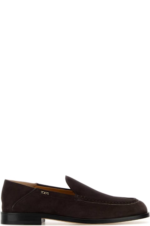 Tod's Dark Brown Suede Loafers