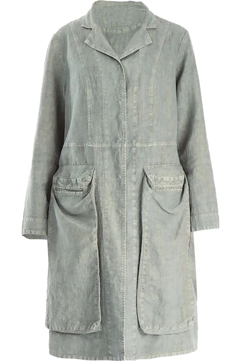 Side Pockets Off-dye Linen Jacket