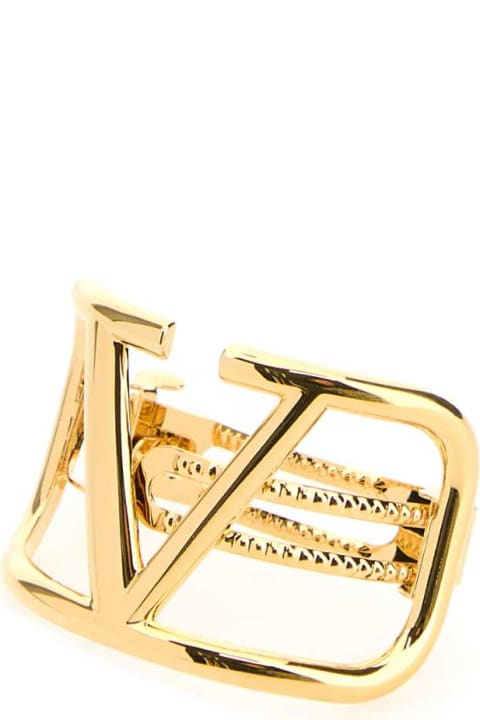 Valentino Garavani Accessories for Women Valentino Garavani Gold Metal Vlogo Hair Clip