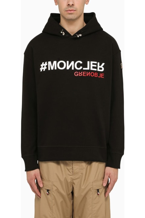 Fleeces & Tracksuits for Men Moncler Grenoble Black Cotton Sweatshirt With Logo
