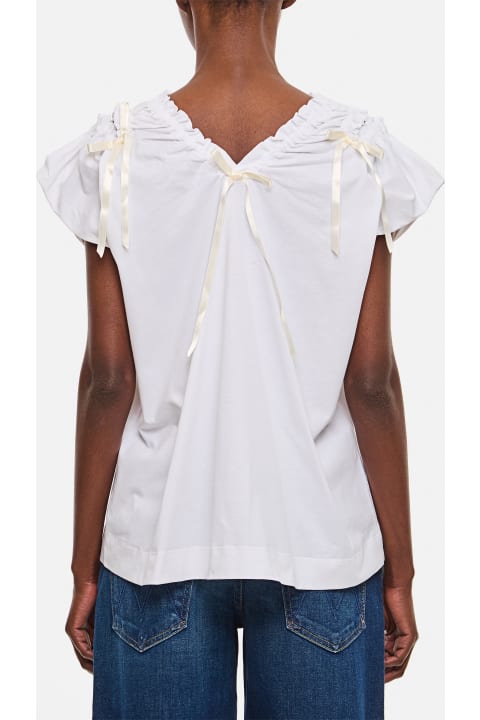 ウィメンズ Simone Rochaのトップス Simone Rocha Cap Sleeve T-shirt W/ Shoulder Bite &amp; Bow