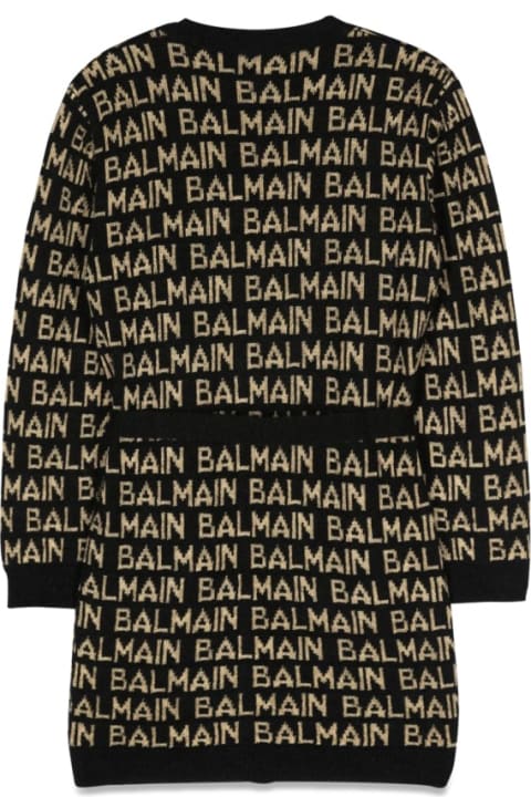Balmain for Girls Balmain Allover Logo Cardigan