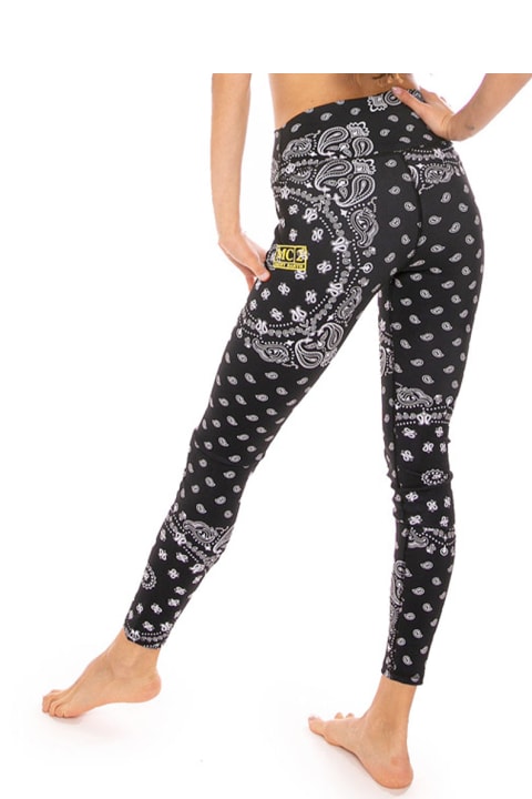 MC2 Saint Barth Pants & Shorts for Women MC2 Saint Barth Yoga Leggings Black Bandana All-over Print