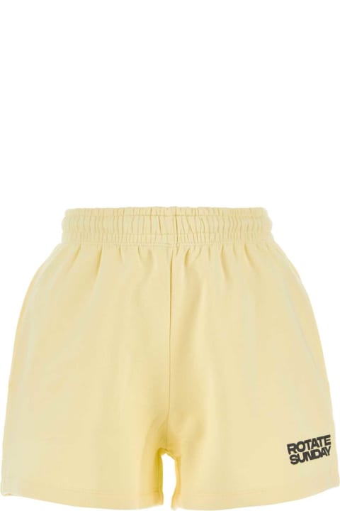 ウィメンズ Rotate by Birger Christensenのパンツ＆ショーツ Rotate by Birger Christensen Pastel Yellow Cotton Shorts