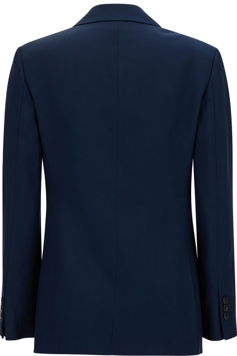 Theory Coats & Jackets for Women Theory Blue Double-breasted Jacket With Notched Revers In Viscose Woman