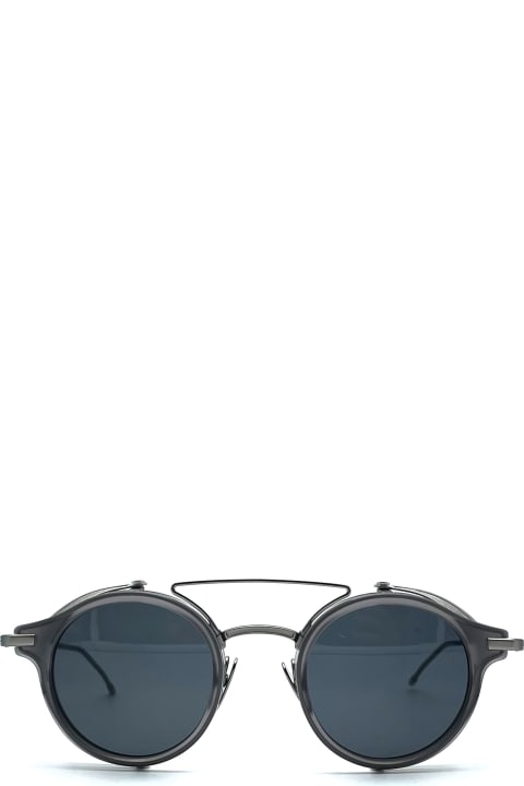 メンズ Thom Browneのアイウェア Thom Browne Round - Light Grey Sunglasses