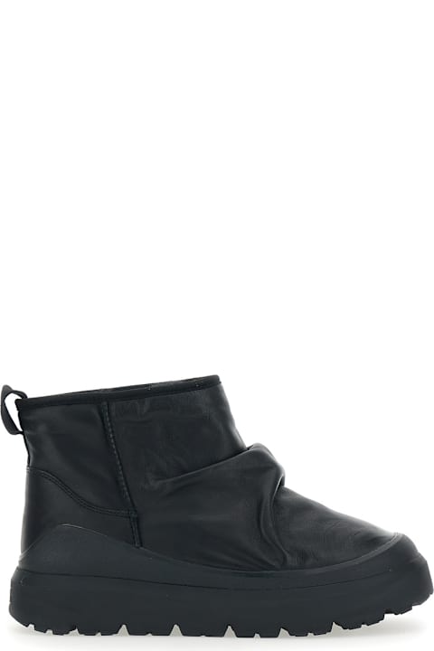 Homeware UGG 'heritage Utility' Black Ankle Boots With Ruffle Detail In Leather Man