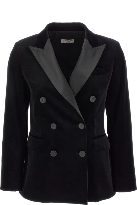 Alberto Biani Coats & Jackets for Women Alberto Biani Double-breasted Velvet Blazer