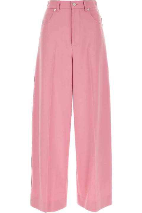 Gucci Pants & Shorts for Women Gucci Pink Wool Wide-leg Pant
