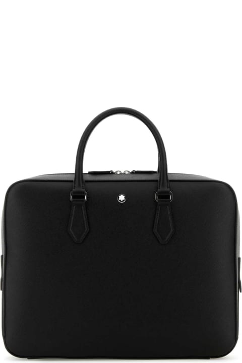 Montblanc for Men Montblanc Black Leather Sartioral Briefcase