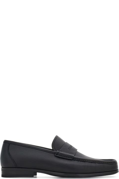 Ferragamo Loafers & Boat Shoes for Men Ferragamo Black Loafer With Logo In Leather Man