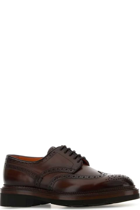 Santoni for Kids Santoni Brown Leather Emil Lace-up Shoes