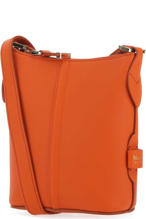 Max Mara Shoulder Bags for Women Max Mara Orange Leather Riviers Crossbody Bag