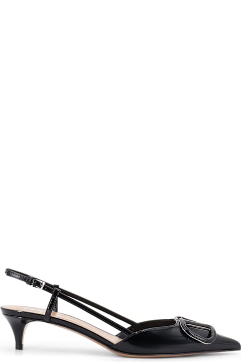 Valentino Garavani Patent Leather Pumps With Vlogo Signature On The Front