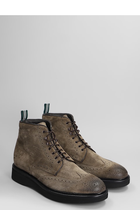 Shoes for Men Green George Lace Up Shoes In Taupe Suede