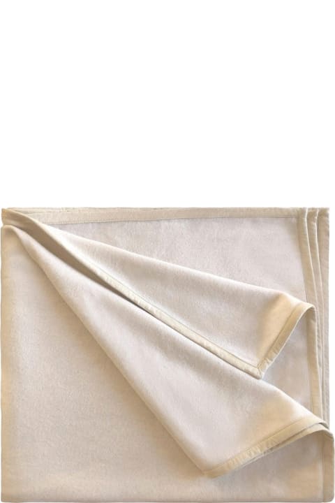 "Pure" Cashmere and Silk White Blanket 