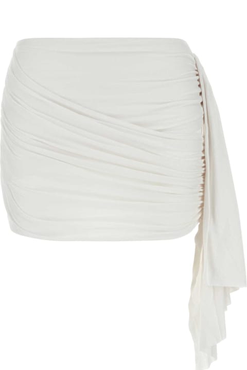 Gimaguas Skirts for Women Gimaguas White Stretch Viscose Oceano Mini Skirt