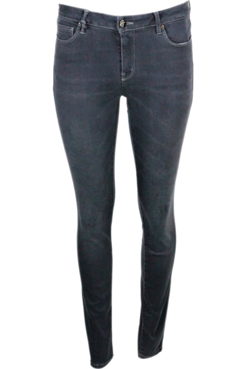 Bianca Jeans Trousers In Slim Stretch Denim With 5 Pockets With Regular Waist And Zip And Button Closure