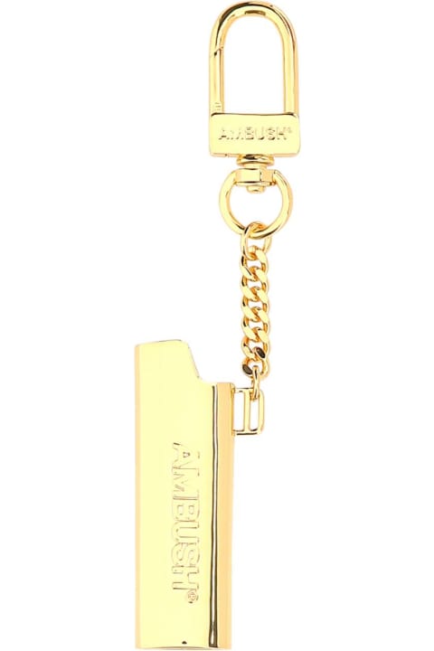 AMBUSH Keyrings for Men AMBUSH Gold Metal Lighter Holder